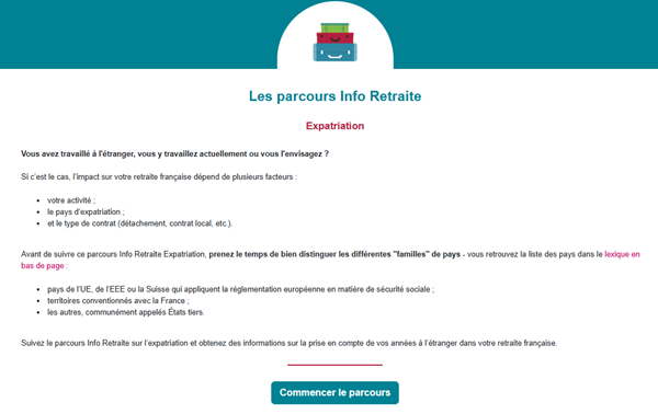 Image d'illustration du parcours Info retraite sur l'expatriation