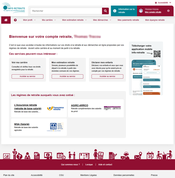 Lien vers le compte retraite (connexion requise)