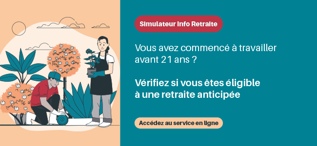Lien vers le simulateur Info retraite de départ anticipé pour carrière longue